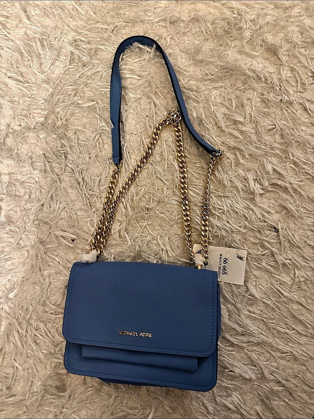 Michael Kors Blue Chain Strap Crossbody Bag